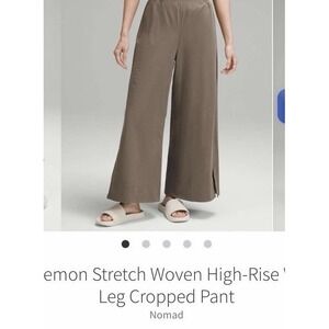 🍋EUC Lululemon Stretch Woven HIGH RISE Wide Leg CROPPED PANT XL NOMAD W6CNUS